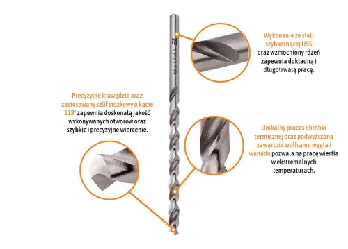Wiertło do metalu HSS (DIN 338) 6.0 mm / TEGER (2)