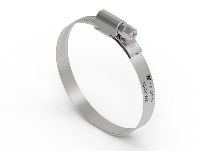 Opaska zaciskowa 12-20 ślimakowa (obejma W2 - stal nierdzewna) szerokość 9mm (blister) TEGER