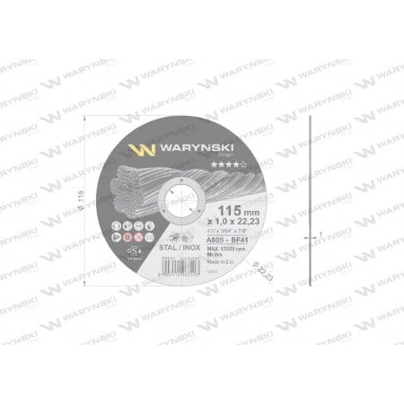Tarcza do cięcia metalu 115 x1.0 x22.23 mm wielopak Waryński  (3)