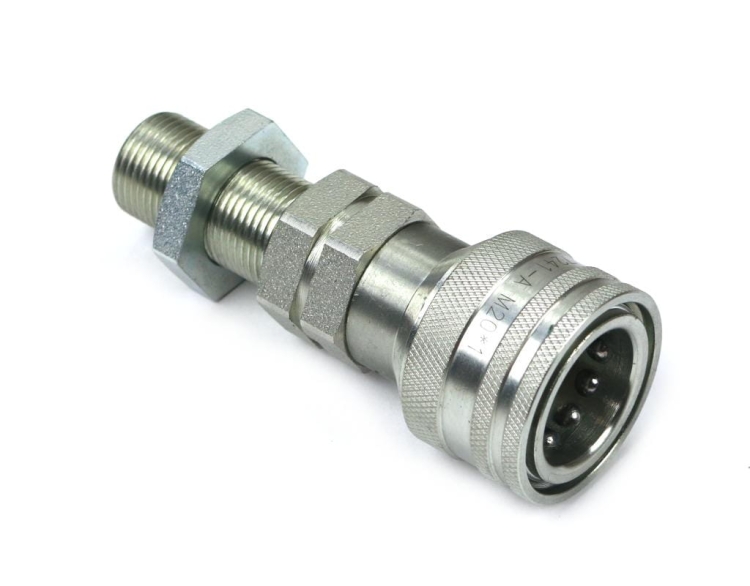Szybkozlacze hydrauliczne gniazdo z eliminatorem ciśnienia long M22x1.5 gwint zewnętrzny EURO (9100822GL) (ISO 7241-A) Waryński 2