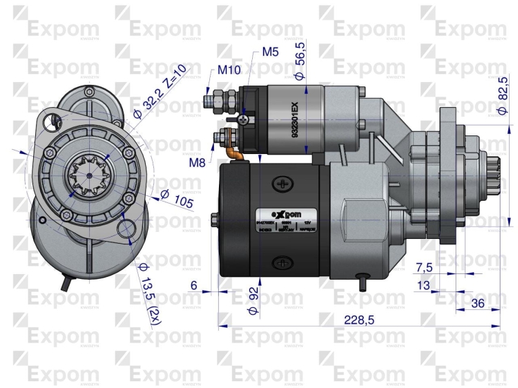 Rozrusznik z reduktorem typu Magneton John Deere 9142700 Blue Line EXPOM KWIDZYN 3