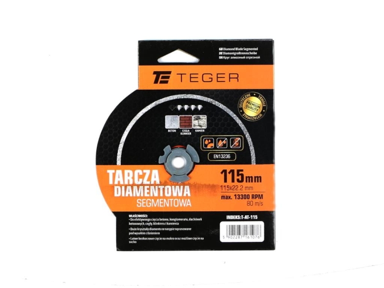 Tarcza diamentowa segmentowa 115x22,23 mm do cięcia betonu TEGER (2)