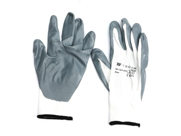 Rękawice robocze powlekane nitrylem CE rozmiar 9 Teger  (2)