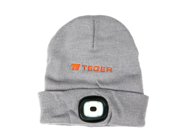 Latarka czołówka w czapce LED COB ład USB Teger