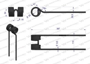 Palec przetrząsarka KUHN 67609000 Waryński 2