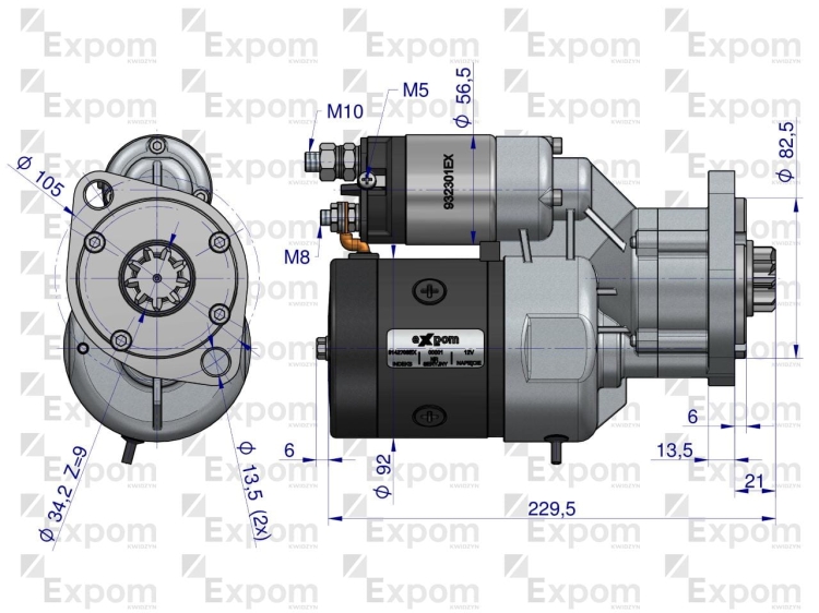 Rozrusznik z reduktorem typu Magneton DEUTZ 9142708 Blue Line EXPOM KWIDZYN 2