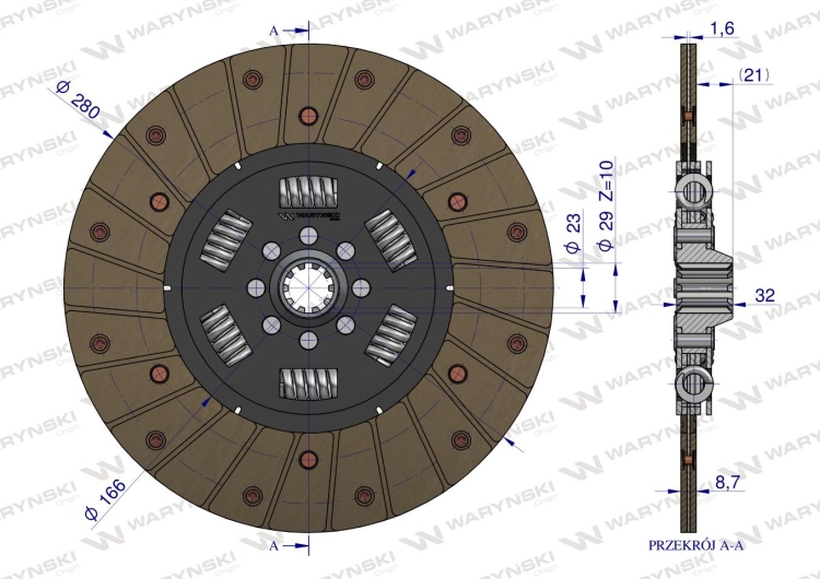 Tarcza sprzęgła CASE 3058405R93 Waryński 3