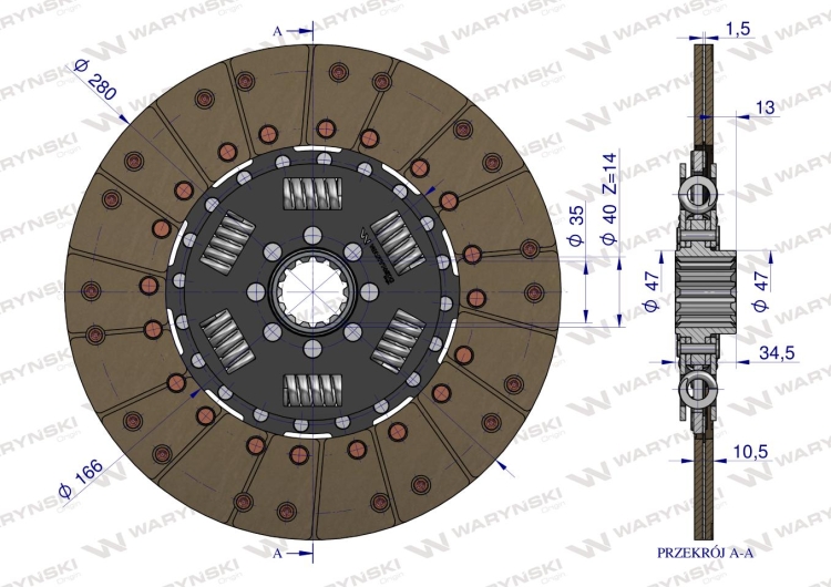 Tarcza sprzęgła 5092790 CASE FORD NEW HOLLAND Waryński  3