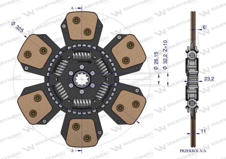 Tarcza sprzęgła Ceramiczna AL70272 JOHN DEERE Waryński