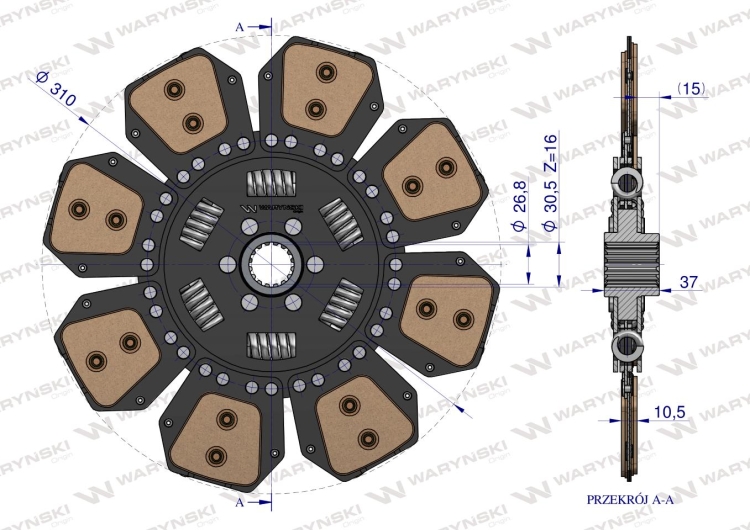 Tarcza sprzęgła ceramiczna 7700034477 RENAULT Waryński 3