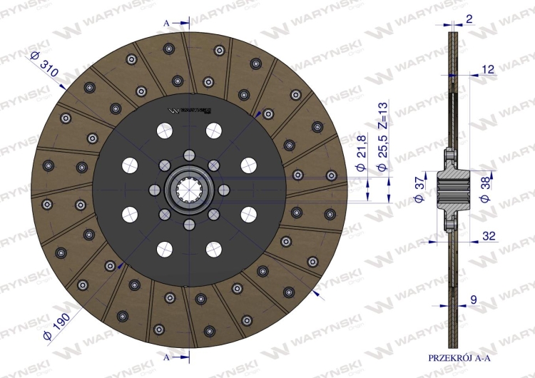 Tarcza sprzęgła RT7700022624 JOHN DEERE RENAULT Waryński 3