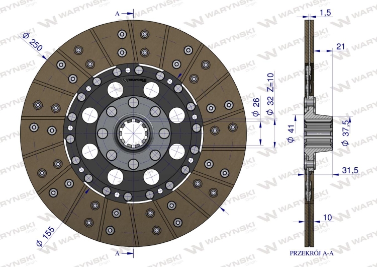 Tarcza sprzęgła F138153420010 FENDT Waryński 2