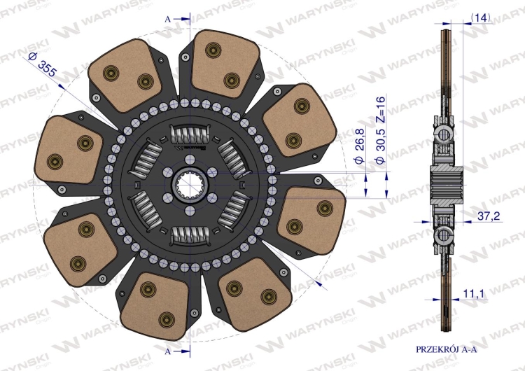 Tarcza sprzęgła ceramiczna 7700019557 RENAULT Waryński 3