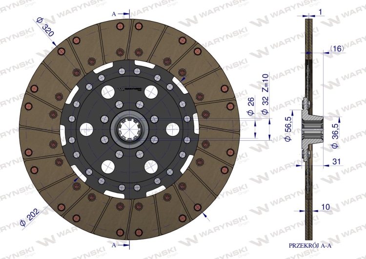 Tarcza sprzęgła F178100421010 FENDT Waryński 3