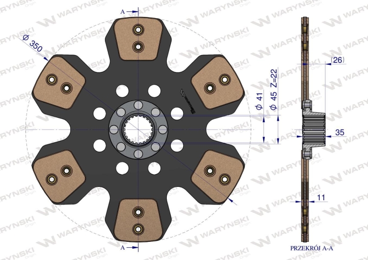 Tarcza sprzęgła ceramiczna F285100103010 FENDT Waryński 3