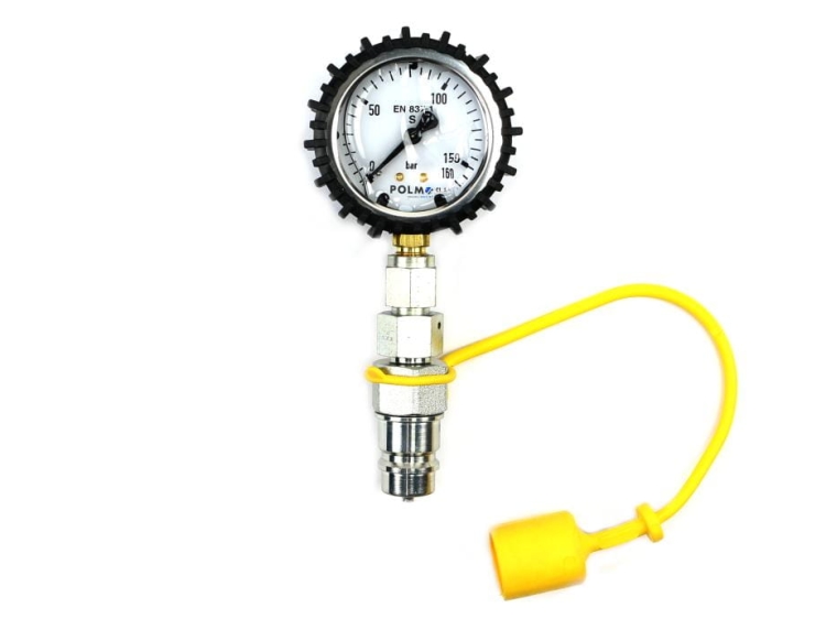 Zestaw pomiarowy ciśnienia hydrauliki z manometrem 160 bar wtyczka EURO Waryński