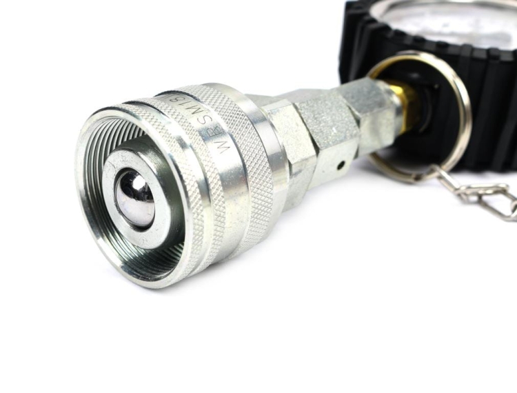 Zestaw pomiarowy ciśnienia hydrauliki z manometrem 250 bar wtyczka skręcana Waryński 2