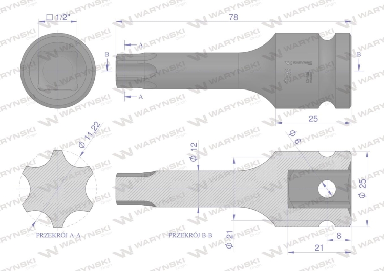 Nasadka udarowa 1/2 gwiazdkowa STAR T55 Waryński 2