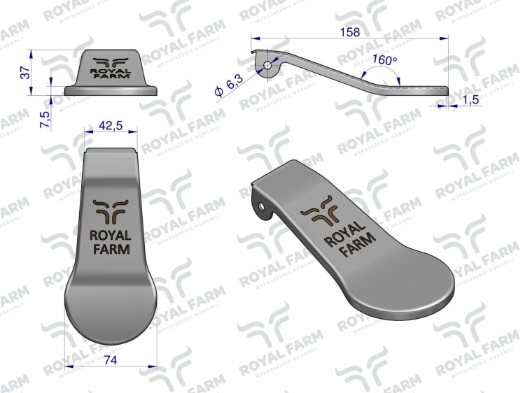 Język ze stali nierdzewnej poidła RF-20909015 RF-20909025 ROYAL FARM 2
