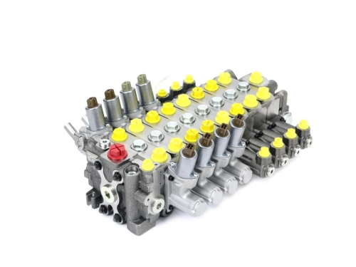 Rozdzielacz 8 sekcji 100 litrów pod przyczepy leśne 4 sekcje sterowane niskim ciśnieniem 4 sekcje elektryczne