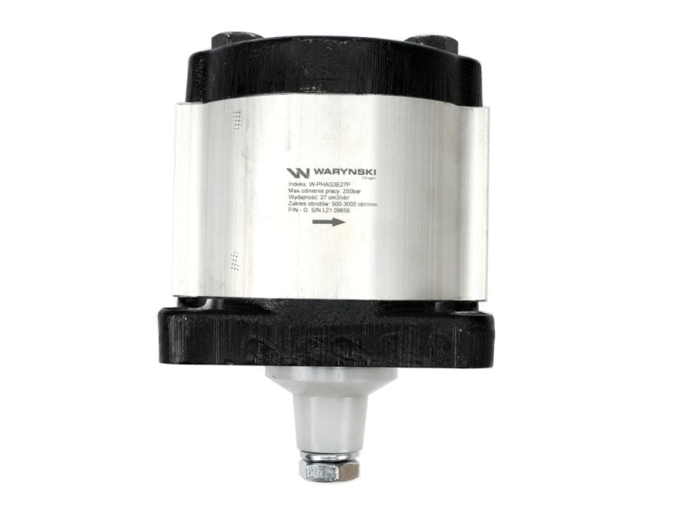 Pompa hydrauliczna zębata 27.0cm3 (grupa 3 - typ europejski) wałek 1:8 przyłącza gwintowane (obroty prawe) max.250 bar Waryński 3