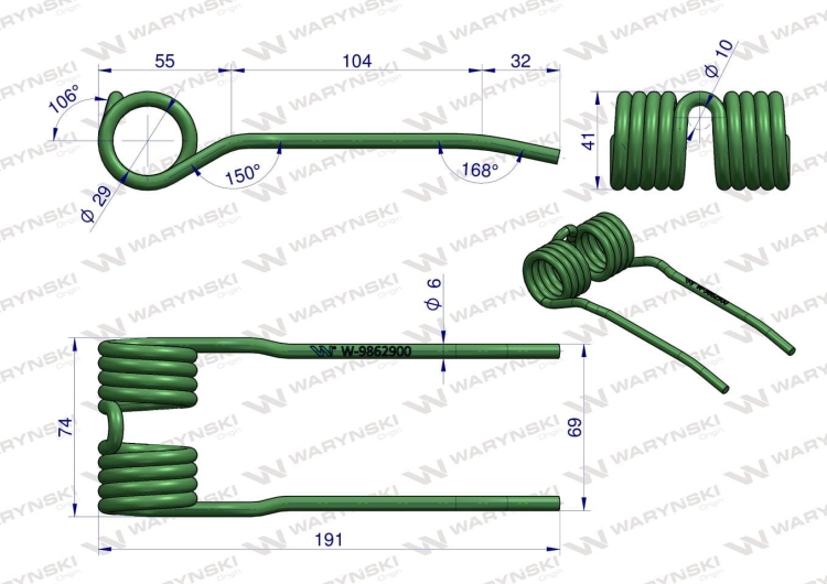 Palec podbieracza Claas 9862900 Waryński 2