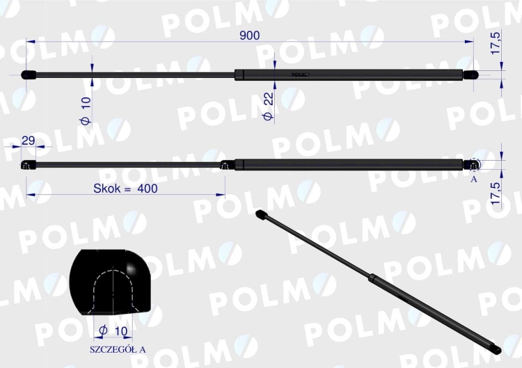 Siłownik podnoszenia maski New Holland 82007029 POLMO 2