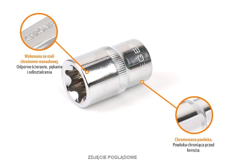 Klucz nasadowy 1/2" TORX E14 TEGER 2