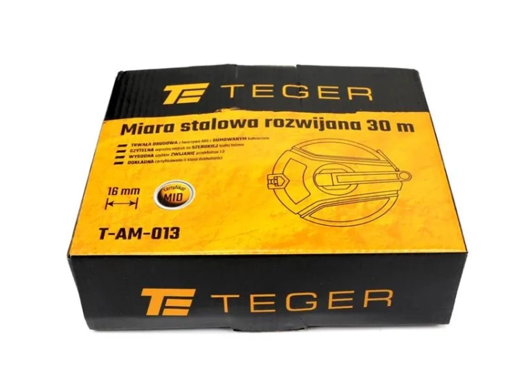 Miara stalowa rozwijana kompaktowa 16mm 30m TEGER 4