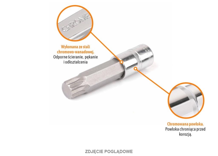Klucz nasadowy 1/2" z bitem SPLINE 100 mm/M18 / TEGER