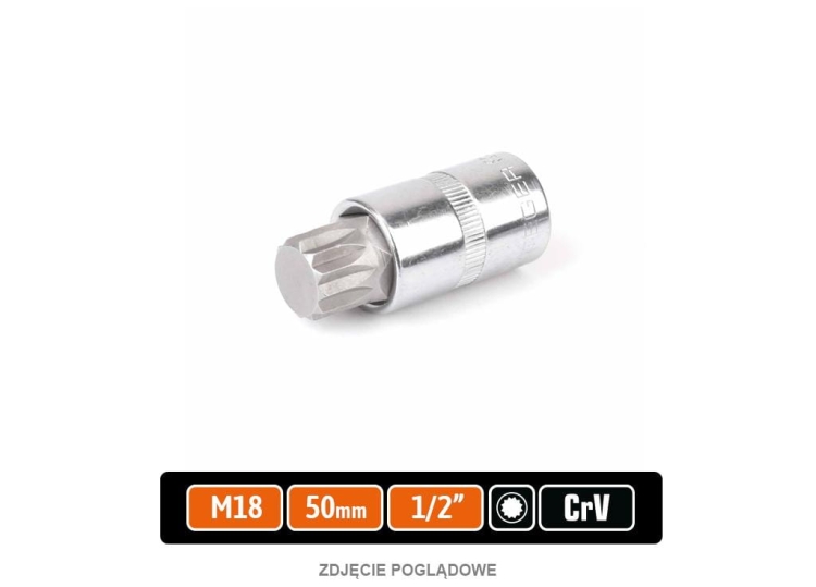 Klucz nasadowy 1/2" z bitem SPLINE 55 mm/M18 / TEGER 2
