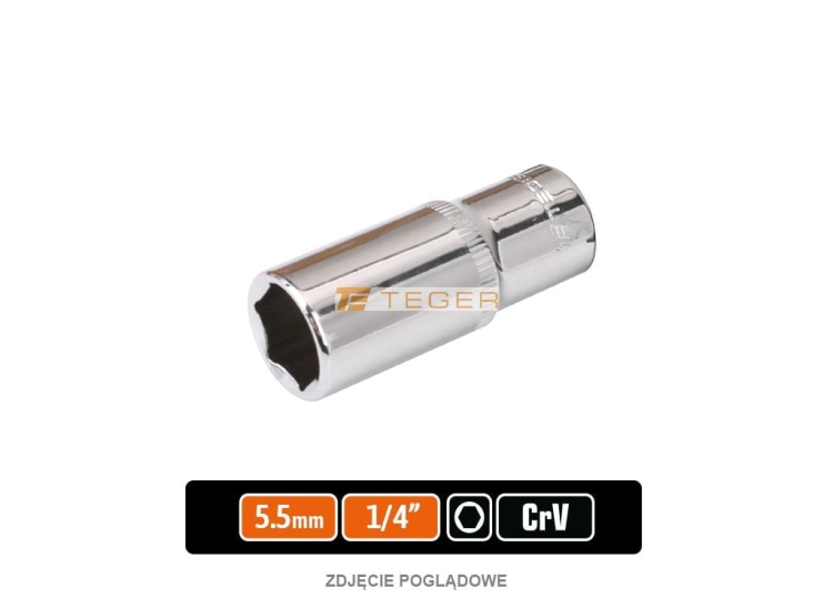 Klucz nasadowy 1/4" sześciokątny długi 5.5 mm / TEGER 2