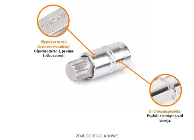 Klucz nasadowy 1/2" z bitem SPLINE 55 mm/M5 / TEGER 2