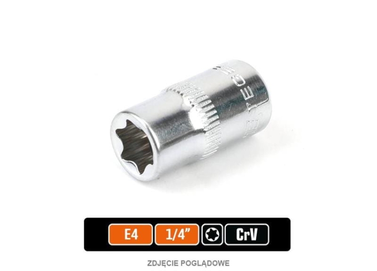 Klucz nasadowy 1/4" TORX E4 / TEGER  2