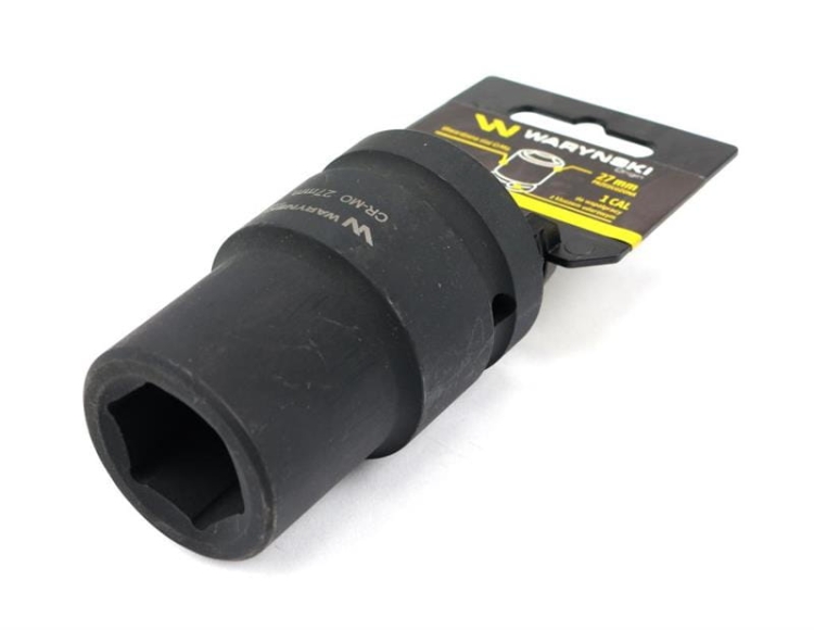 Nasadka udarowa sześciokątna 1" długa 27 mm CrMo DIN 3129 Waryński