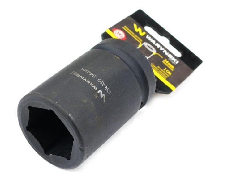 Nasadka udarowa sześciokątna 1"długa 34 mm CrMo DIN 3129 Waryński