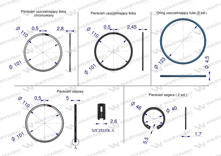 Zestaw naprawczy MTZ-245 Waryński 5