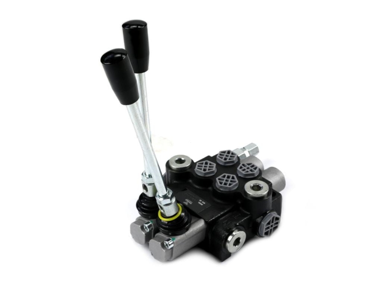 Rozdzielacz hydrauliczny 2-sekcyjny 40L (1 sekcja - z zatrzaskiem) VOIMA 2