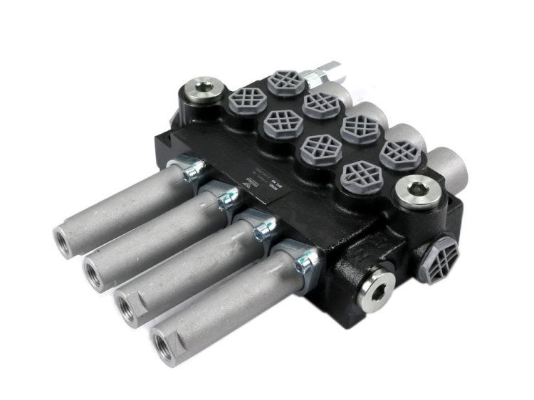 Rozdzielacz hydrauliczny 4-sekcyjny 40L sterowany na linkę VOIMA 2
