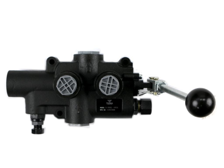 Rozdzielacz hydrauliczny 1-sekcyjny 80L do łuparek (sprężyna i zatrzask z odskokiem) VOIMA 2