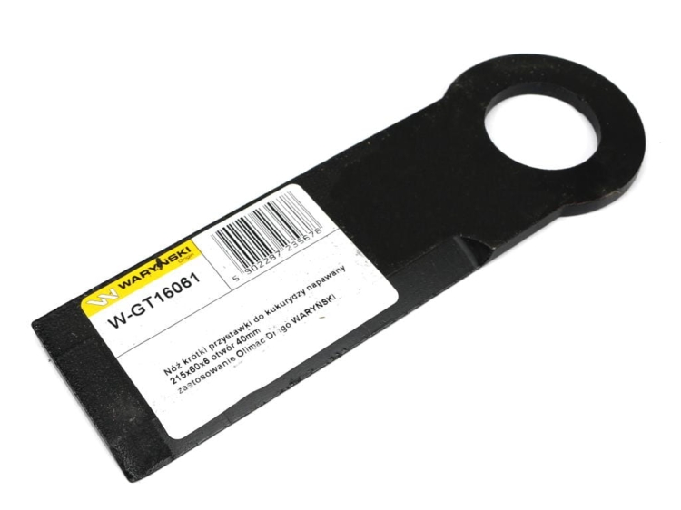 Nóż krótki przystawki do kukurydzy GT16061 napawany 215x60x6 otwór 40mm Olimac Drago WARYŃSKI