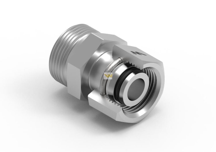 Złączka hydrauliczna metryczna AB (XKOR) A-M20x1.5 (60 stopni) / B-M22x1.5 15L Waryński 2