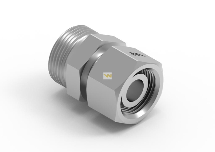 Złączka hydrauliczna metryczna AB (XKOR) A-M20x1.5 (60 stopni) / B-M20x1.5 (60 stopni) Waryński 3