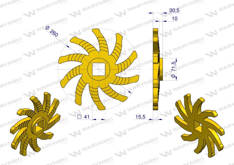 Tarcza sortująca prawa 10 palców 256 x 30 x 40.5 mm Grimme 08800823 WARYŃSKI 3