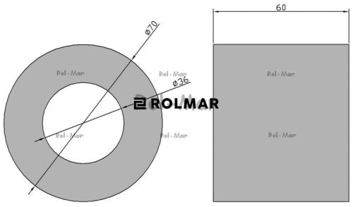 Tuleja met-gumowa podsiewacza 36x70x65 647430.0 Claas 2