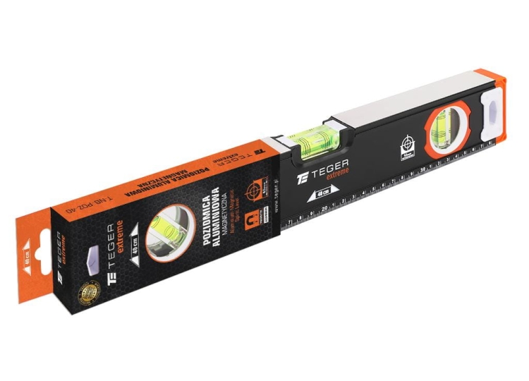 Poziomica aluminiowa/magnetyczna 40 cm Extreme TEGER 3