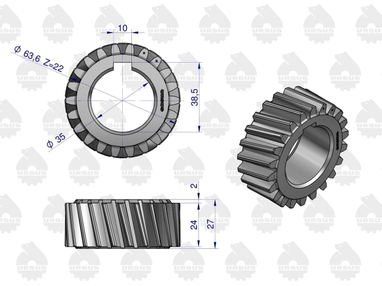 Koło zębate rozrządu na wał korbowy C-360 ORYGINAŁ URSUS 3