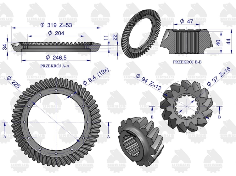 Koło talerzowe z kołem atakującym C-360 ORYGINAŁ URSUS 2