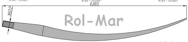 Ząb ładowacza wygięty zamykający 680mm chwytak (krokodyl) Tur 2