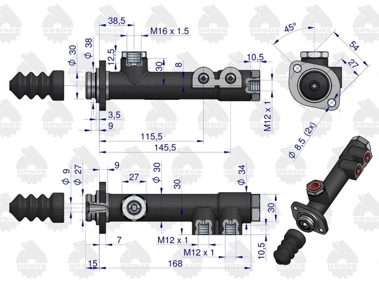 Pompa hamulcowa długa C-360 ORYGINAŁ URSUS 2